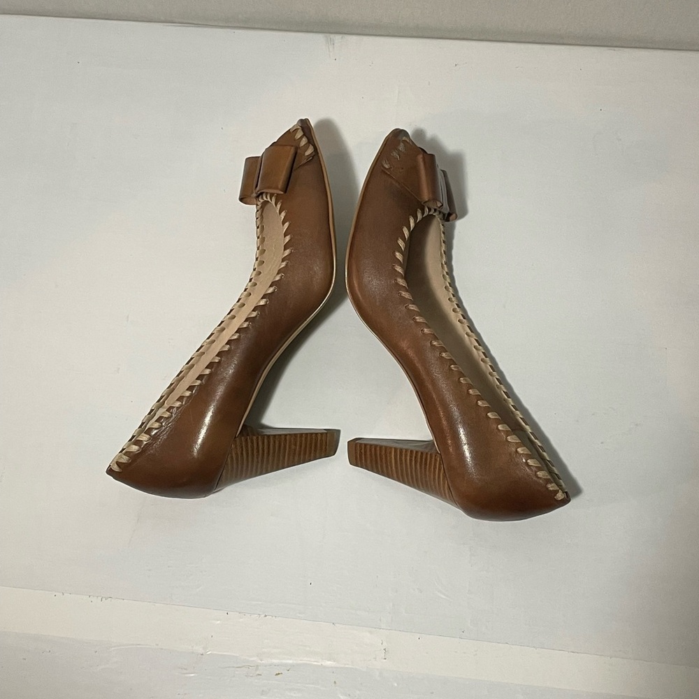 Franco Sarto,size 11MBrown Peep-Toe Bow Pumps - Picture 7 of 10